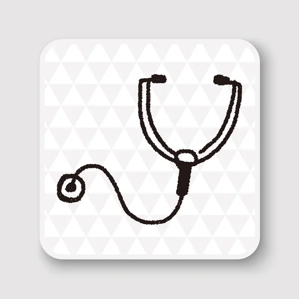 Illustration vectorielle du stéthoscope Doodle — Image vectorielle