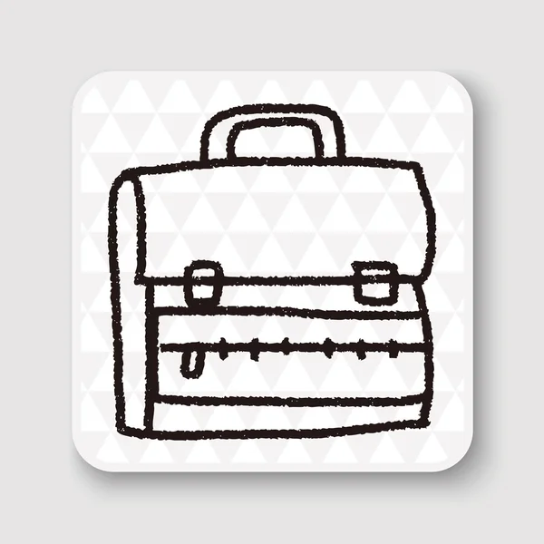 Ilustración de vector de bolsa Doodle School — Vector de stock