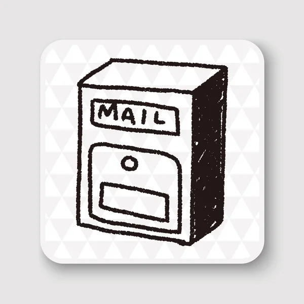 Doodle Mailbox illustrazione vettoriale — Vettoriale Stock
