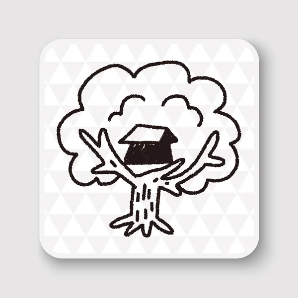 Doodle Treehouse vector illustratie — Stockvector