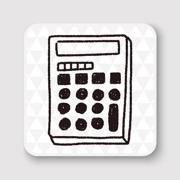 Doodle Calculator Vektor Illustration Vektor Illustration — Stockvektor
