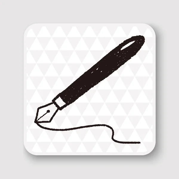 Illustrazione vettoriale penna doodle — Vettoriale Stock