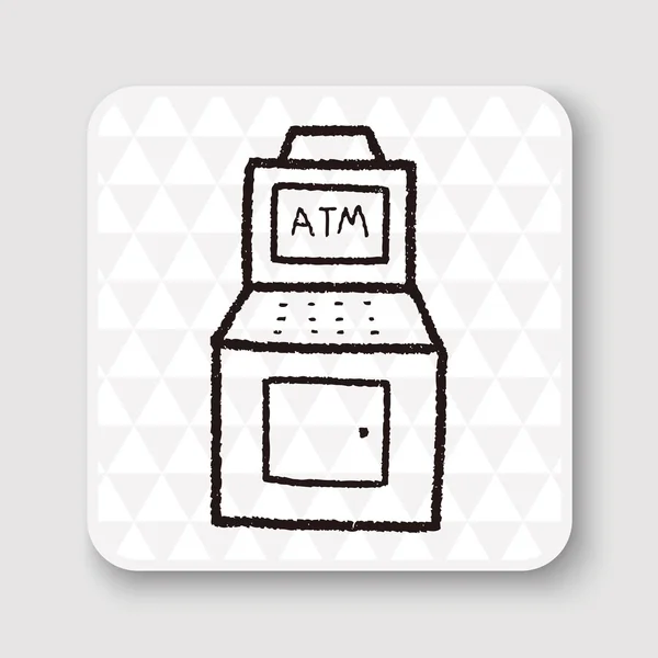 Illustration vectorielle ATM doodle — Image vectorielle