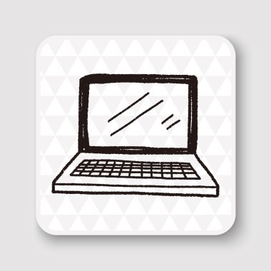 Doodle dizüstü bilgisayarlar illüstrasyon vektör çizim vektör