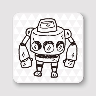 Doodle Robot vektör çizimi