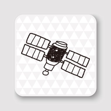 Doodle Uydu vektör çizimi