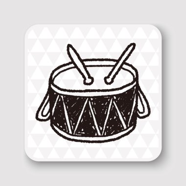 Vektör çizim oyuncak Drum doodle