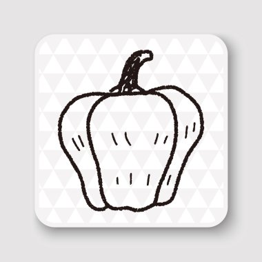 Dolmalık biber doodle vektör çizim vektör çizim