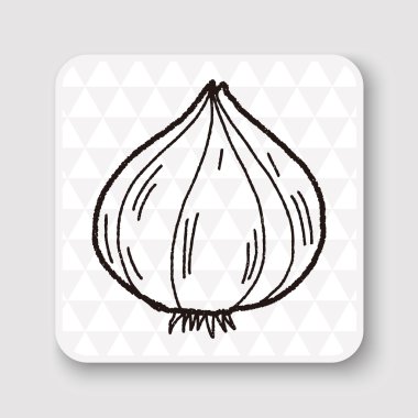 Sarımsak doodle vektör çizim vektör çizim