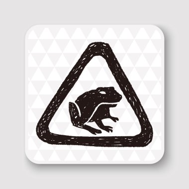 Kurbağa işareti vektör çizim doodle