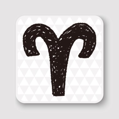 Koç takımyıldızı doodle vektör çizim vektör çizim