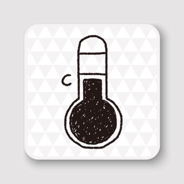 Termometre doodle vektör çizim