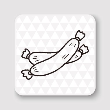 jambon doodle vektör çizim