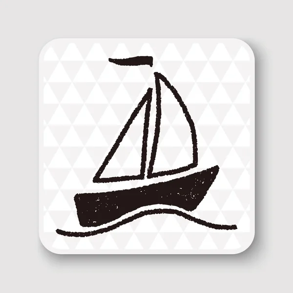 Doodle sailboat vector illustration — Stock Vector