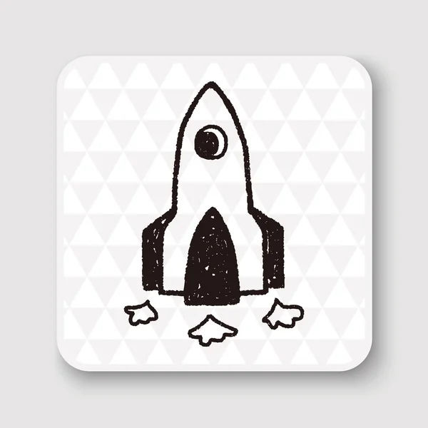 Doodle Rocket vector illustratie — Stockvector