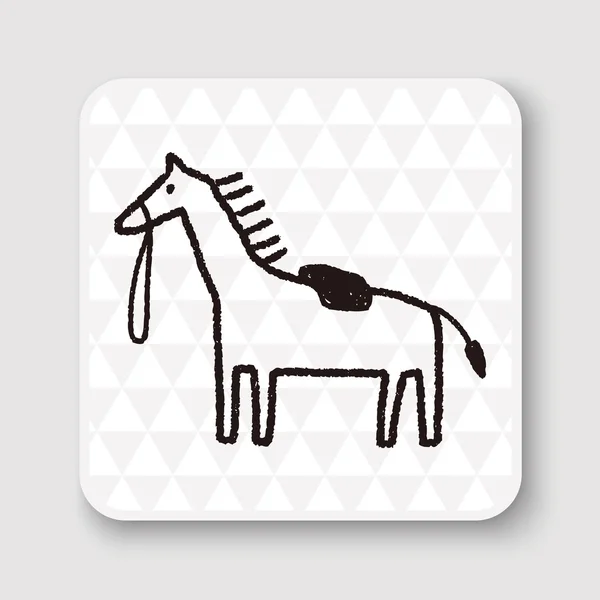 Doodle cavalo vetor ilustração — Vetor de Stock
