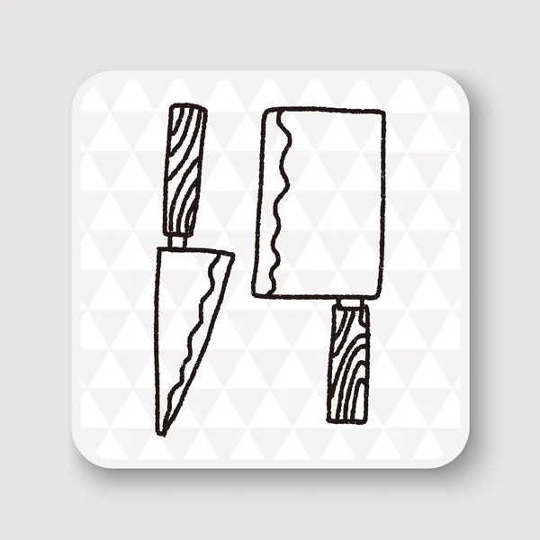 Doodle Küchenmesser Vektor Illustration — Stockvektor