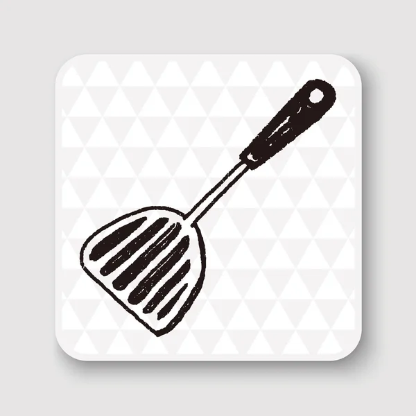 Doodle mutfak kaşığı vektör çizimi — Stok Vektör