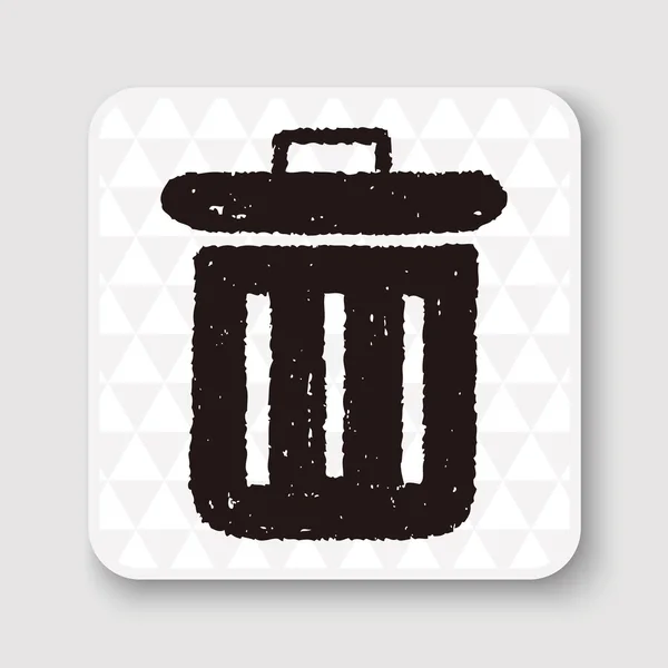 Doodle Trash can — Stock Vector