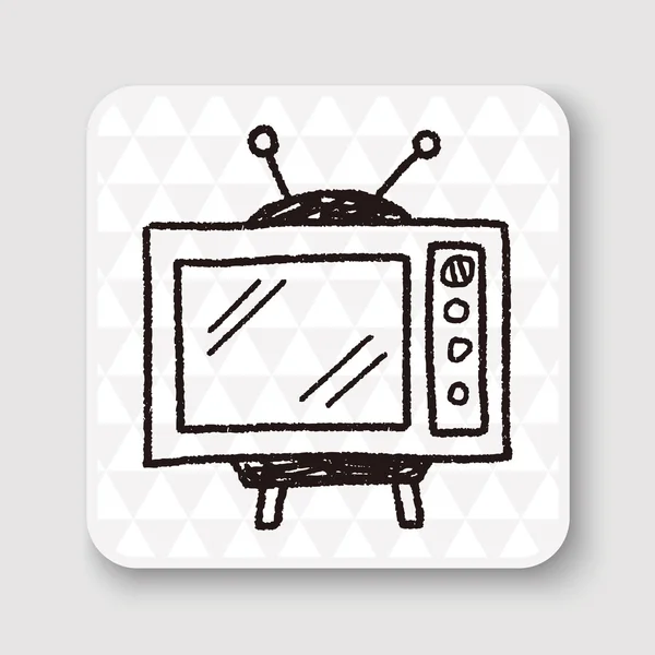 Doodle TV vector illustratie — Stockvector