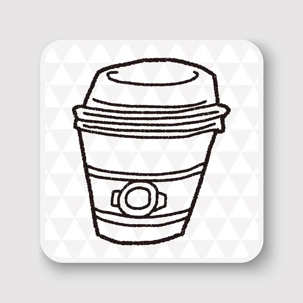 Doodle Kahve vektör illüstrasyonu — Stok Vektör