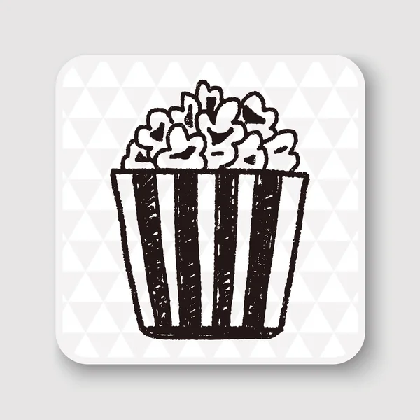 Doodle Popcorn wektor ilustracja — Wektor stockowy