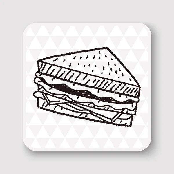 Doodle Sandwich wektor ilustracja — Wektor stockowy