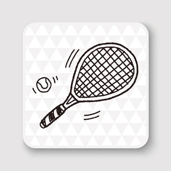 Doodle Tennis Racket vector illustration — стоковий вектор