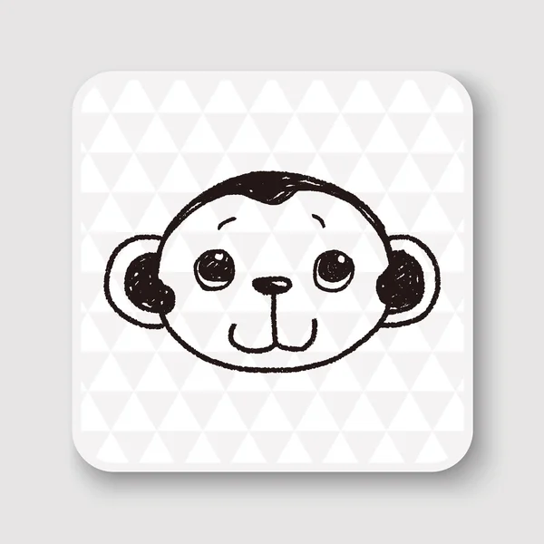 Illustrazione vettoriale Doodle Monkey — Vettoriale Stock