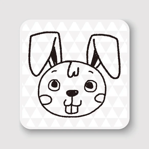 Vektorová ilustrace Doodle králíka — Stockový vektor
