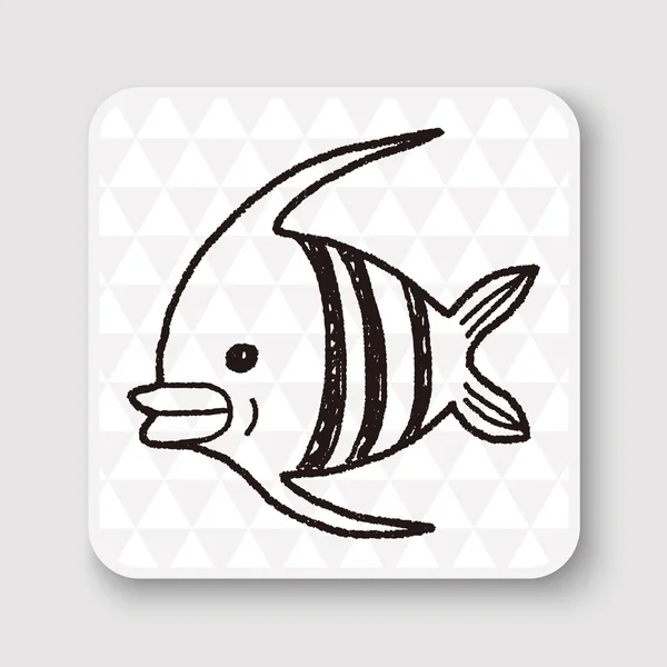 Doodle Angelfish vector illustration — Stock Vector