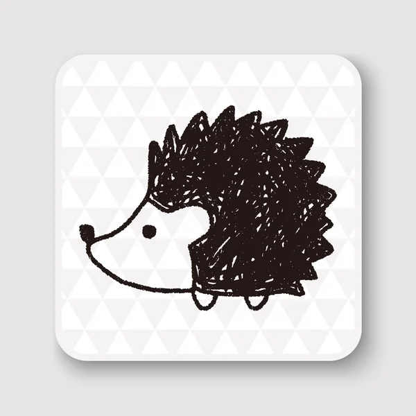 Vektorová ilustrace Doodle Hedgehog — Stockový vektor
