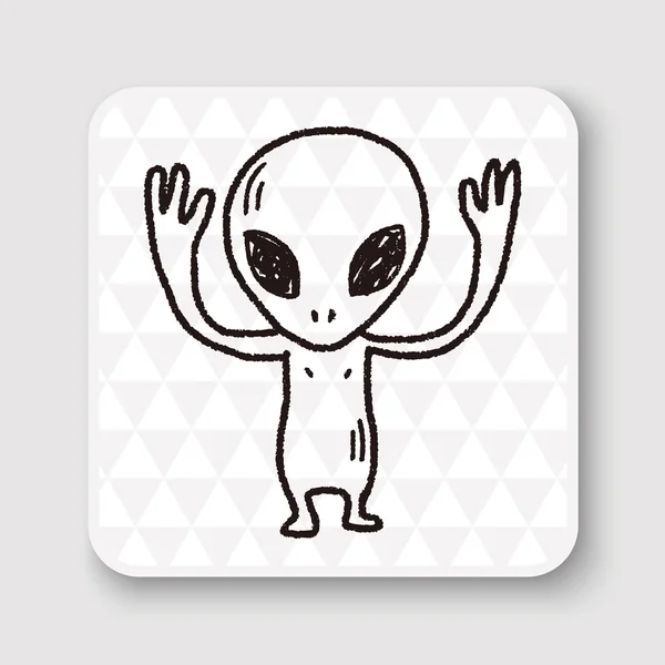 Doodle Alien ilustração vetorial —  Vetores de Stock