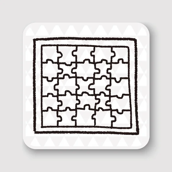 Векторная иллюстрация Doodle Jigsaw — стоковый вектор