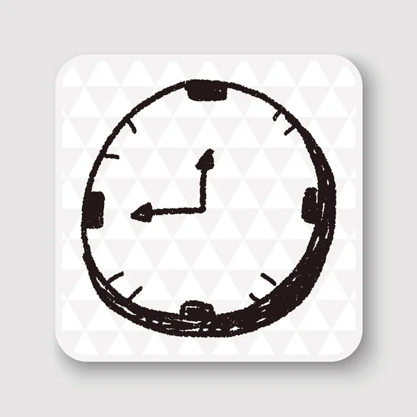 Doodle reloj vector ilustración — Archivo Imágenes Vectoriales