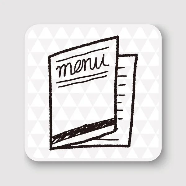 Menu illustrazione vettoriale doodle — Vettoriale Stock