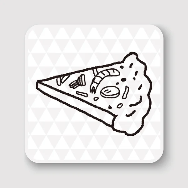 Doodle pizza vetor ilustração —  Vetores de Stock