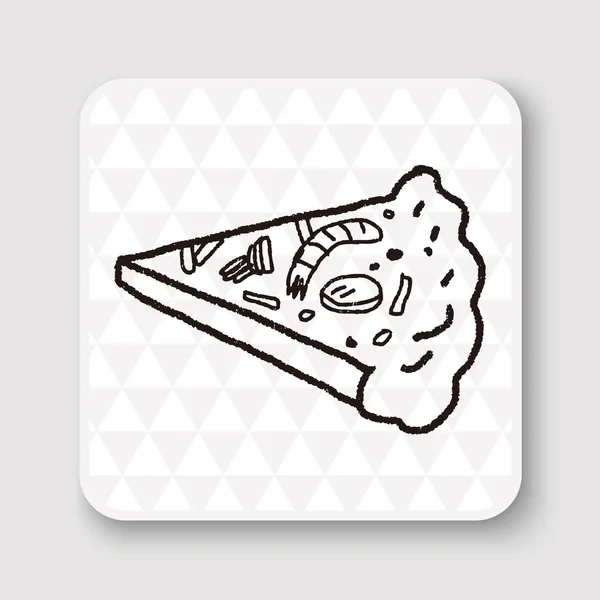 Ilustracja wektor pizzy Doodle — Wektor stockowy