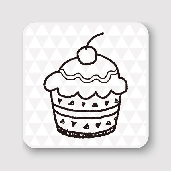 Doodle Cake Vektor Illustration Vektor Illustration — Stockvektor