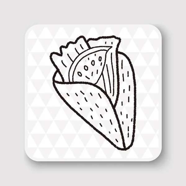 Burrito doodle illustrazione vettoriale illustrazione vettoriale — Vettoriale Stock