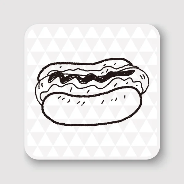 Hot Dog Doodle Vektor Illustration — Stockvektor