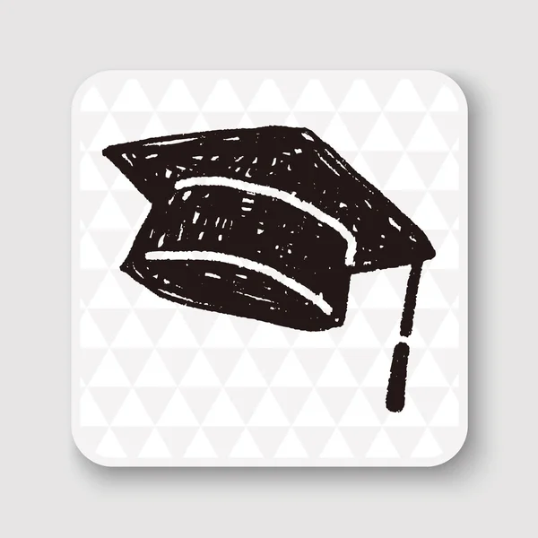 Laurea cappello doodle vettoriale illustrazione — Vettoriale Stock