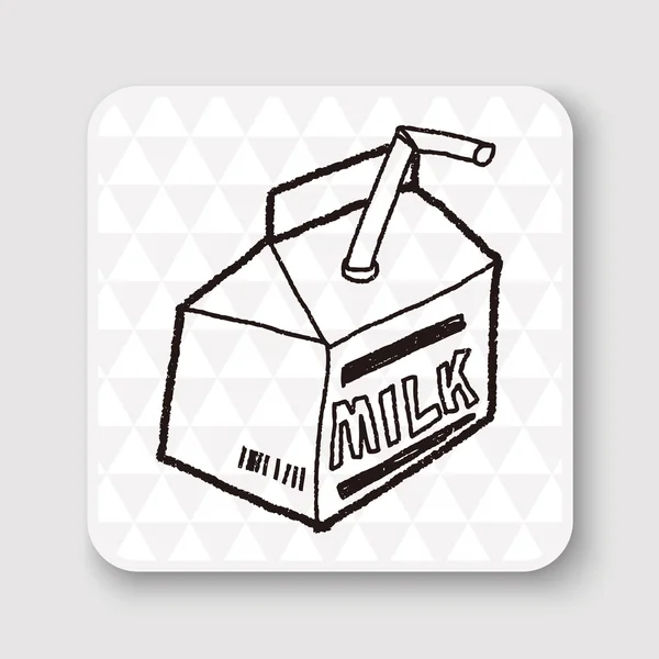 Caja de leche doodle vector ilustración — Archivo Imágenes Vectoriales
