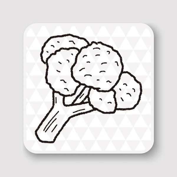 Coliflor doodle vector ilustración vector ilustración — Vector de stock