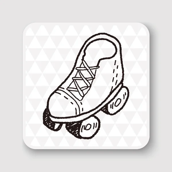 Doodle rolo patins vetor ilustração ilustração vetor —  Vetores de Stock