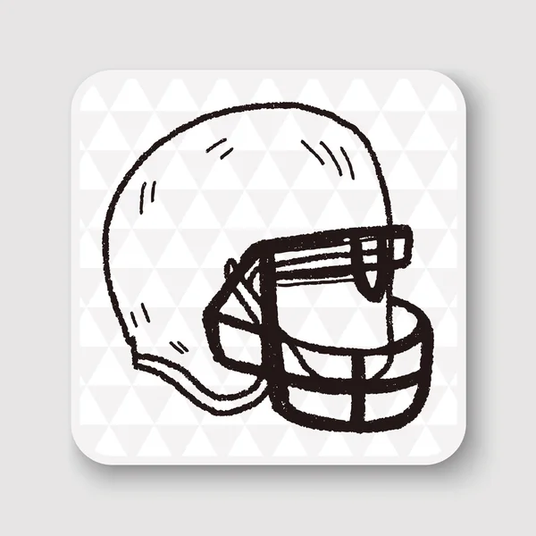 Illustration vectorielle du casque de football Doodle — Image vectorielle