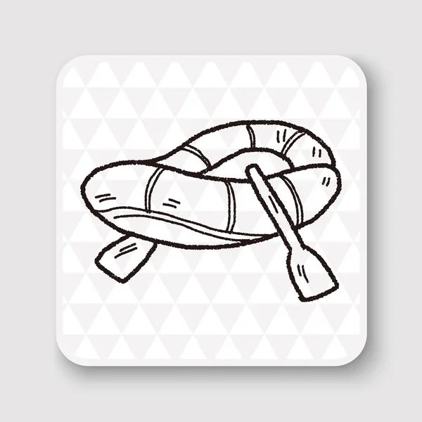 Rafting illustrazione vettoriale doodle — Vettoriale Stock