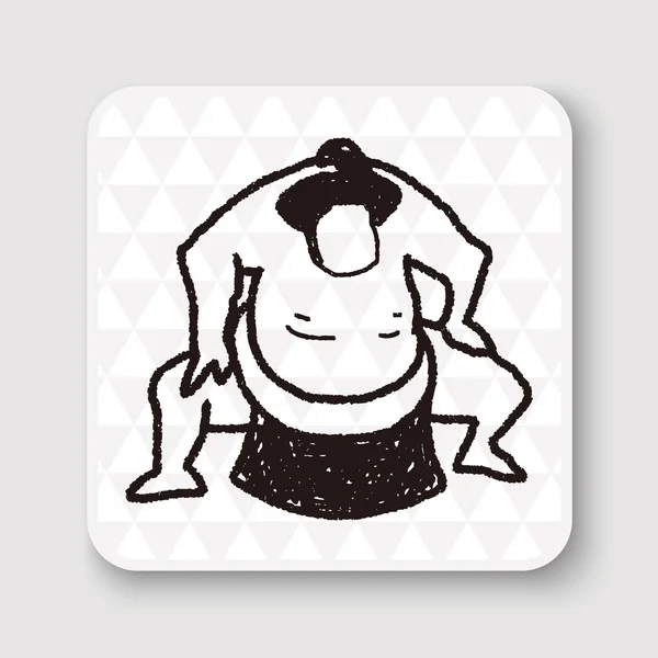 Sumo doodle vector ilustración — Vector de stock