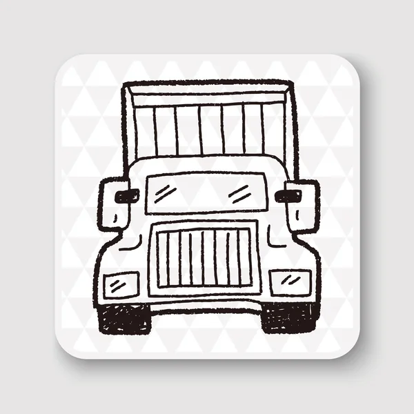 Vrachtwagen doodle vectorillustratie — Stockvector