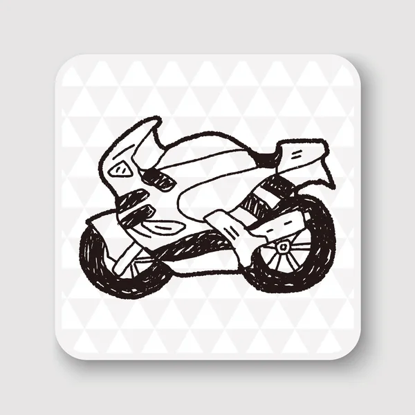 Ilustrasi vektor doodle sepeda motor - Stok Vektor